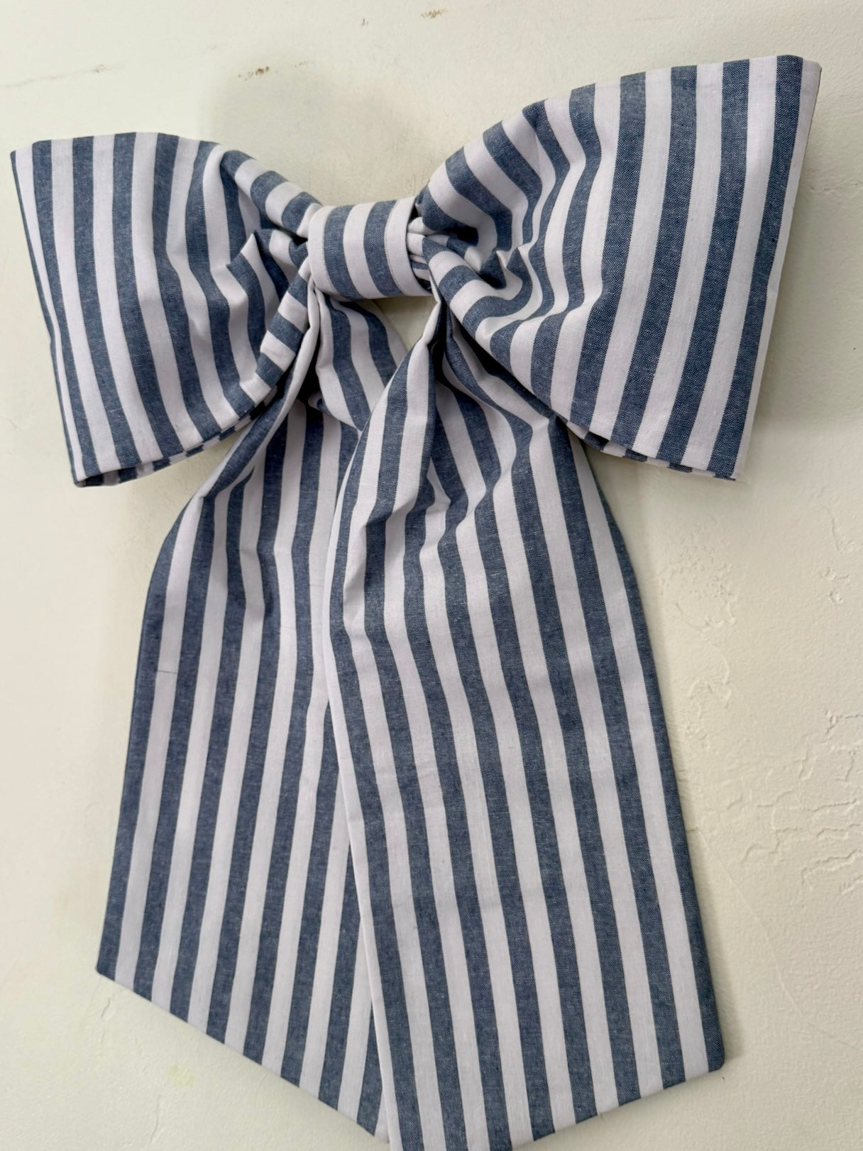 Pinstripe Blue & White Grand Bow