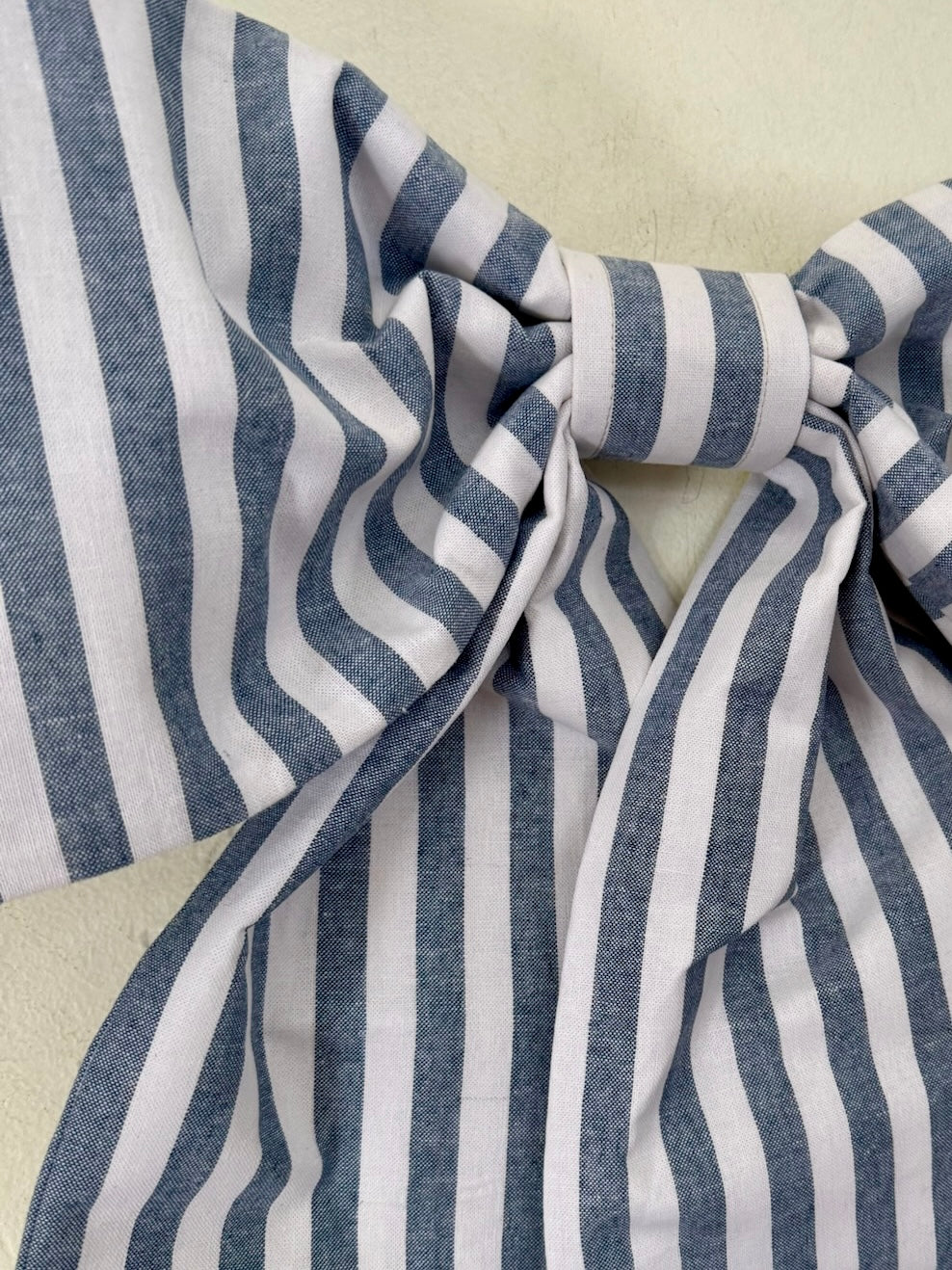 Pinstripe Blue & White Grand Bow