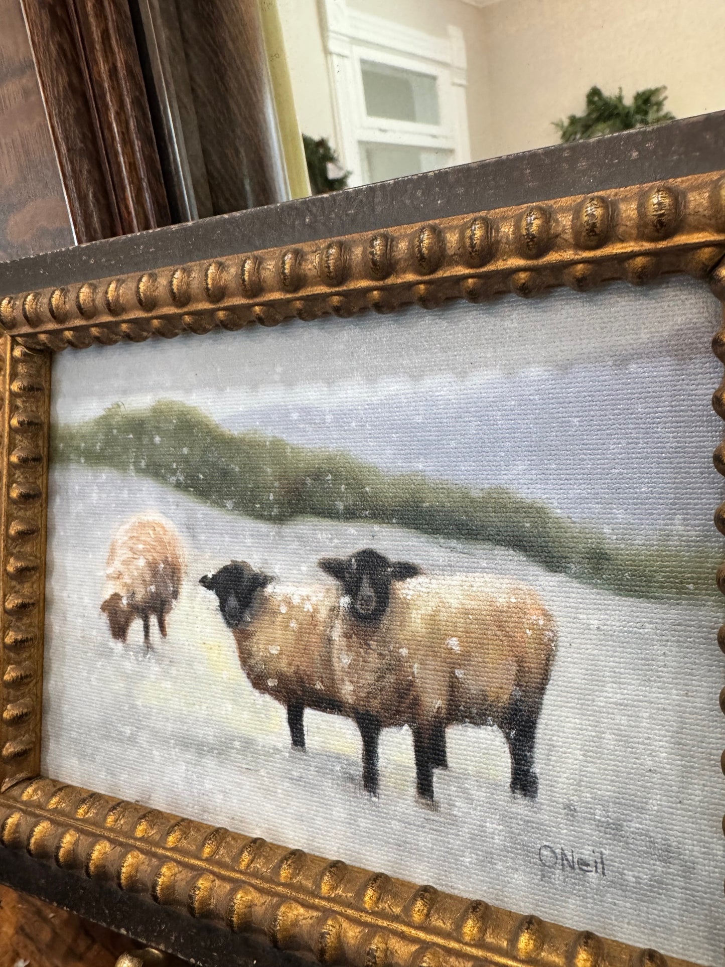 Three Winter Sheep 5x7