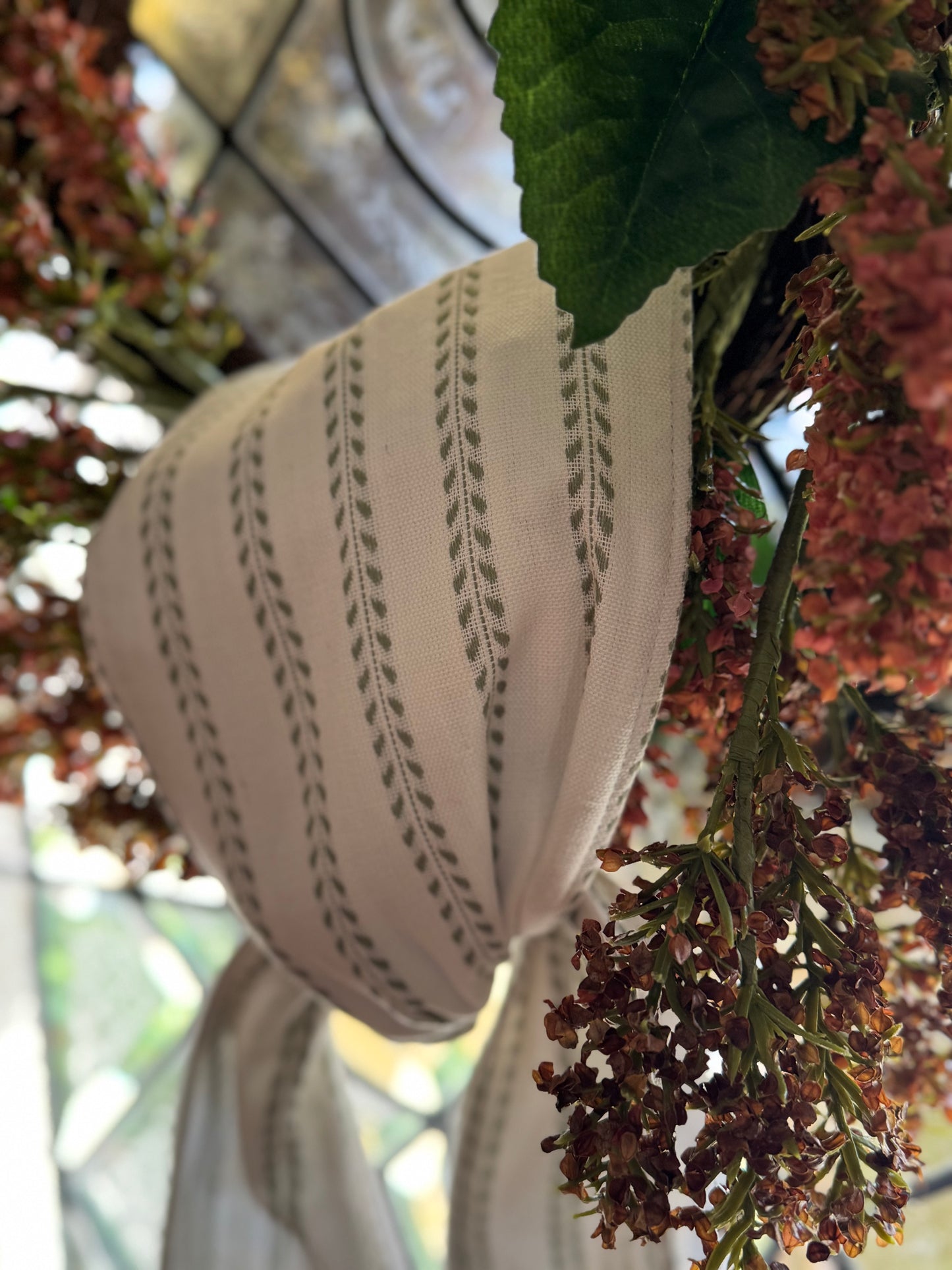Ivory & Sage Dobby Stripe Sash