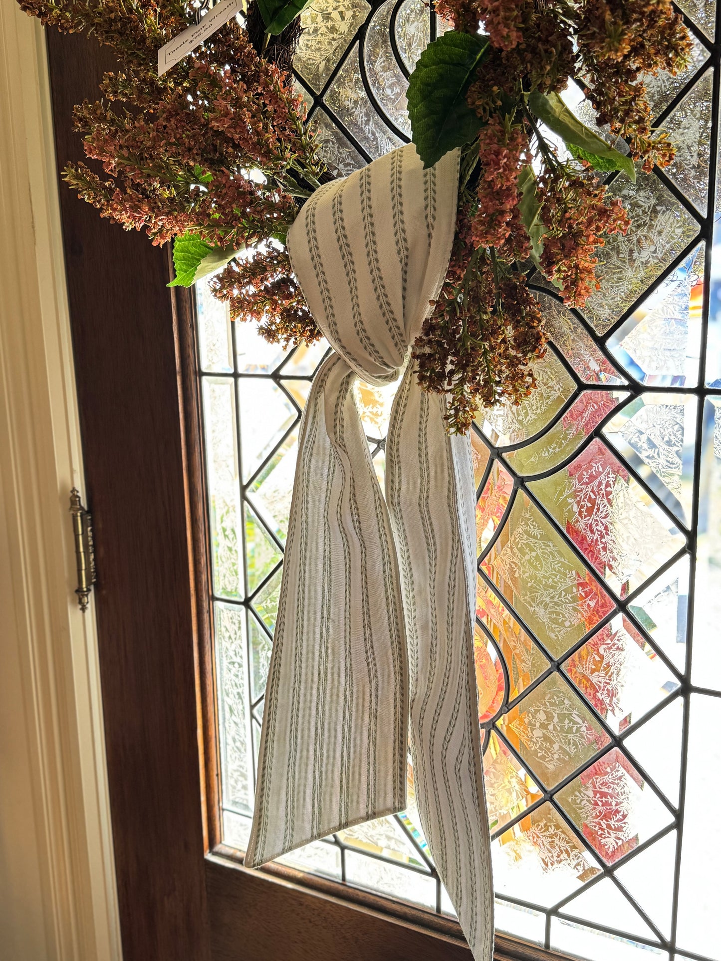 Ivory & Sage Dobby Stripe Sash