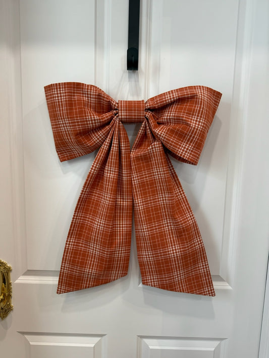 Rust Plaid Grand Bow - SALE!