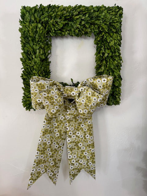 Florals in Green Double Bow