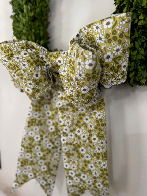 Florals in Green Double Bow