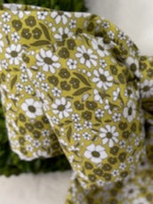 Florals in Green Double Bow