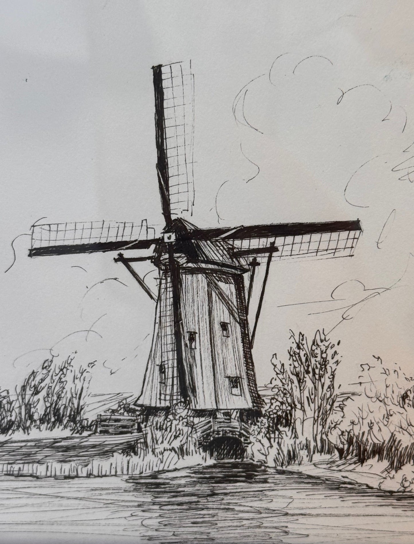 Windmill with Clouds