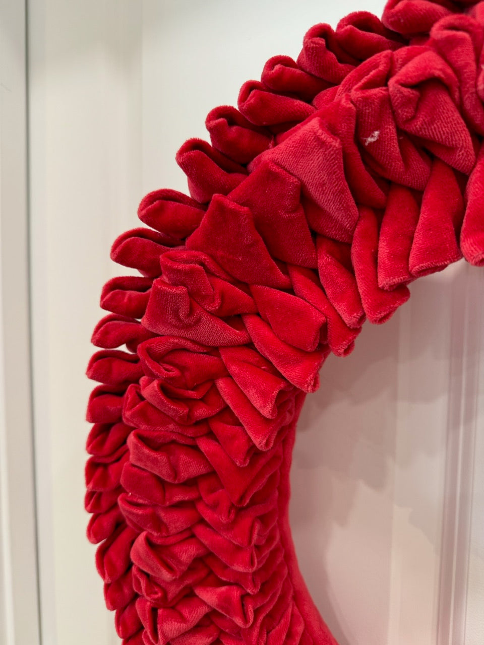 20" Red Velvet Ruffle Wreath
