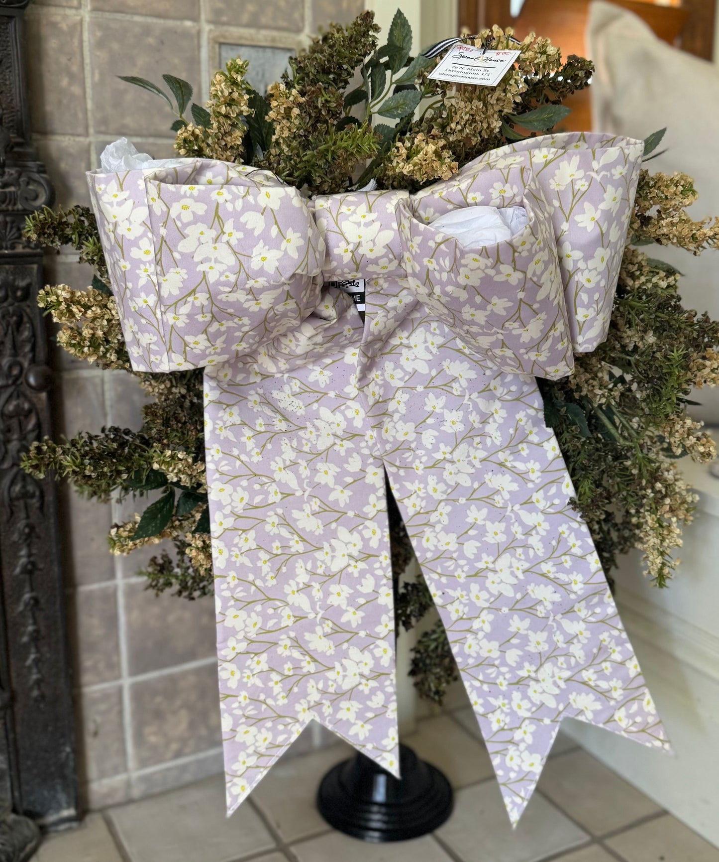 Lilac Floral Double Bow