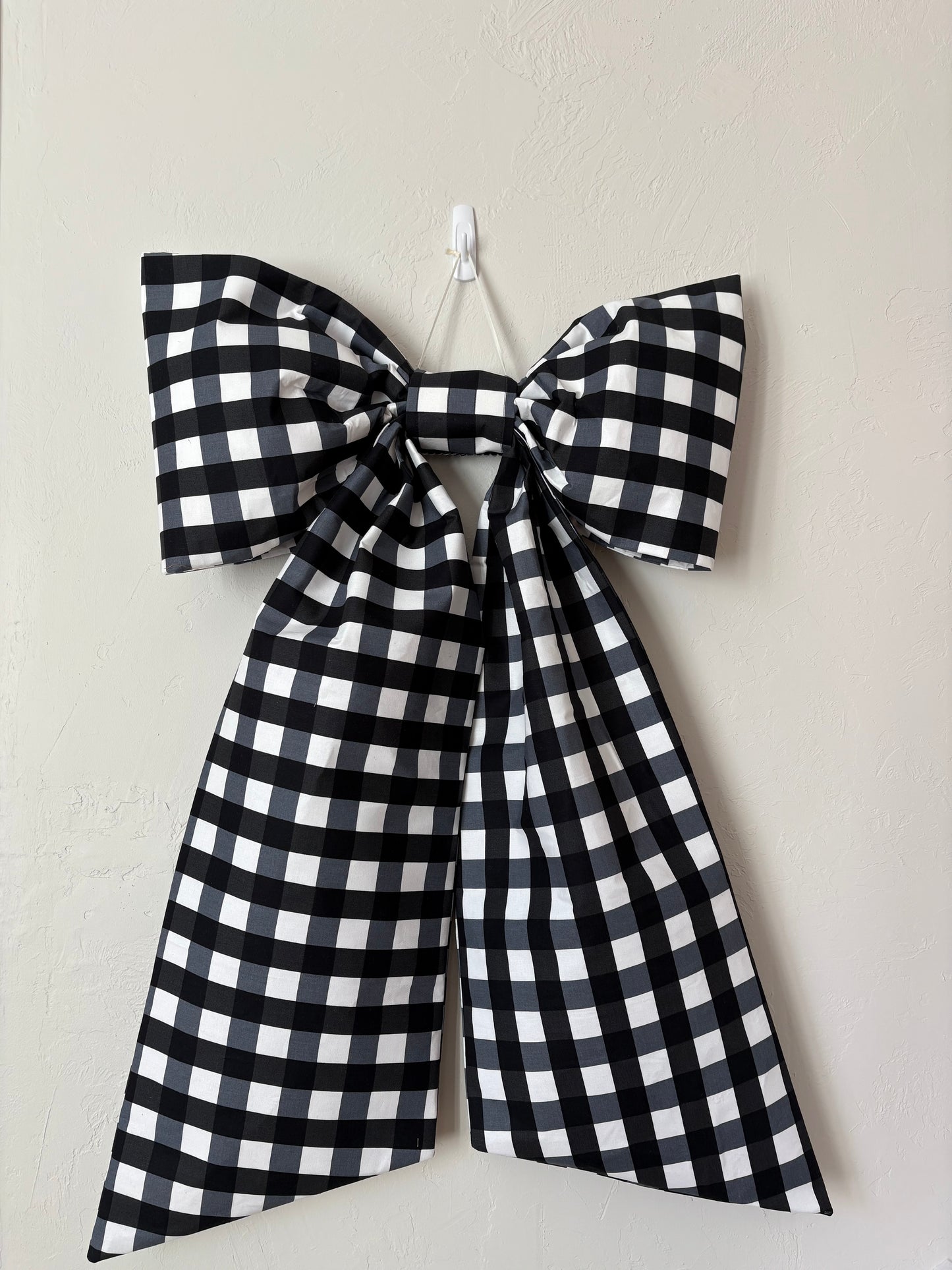 Black & White Check Mega Bow