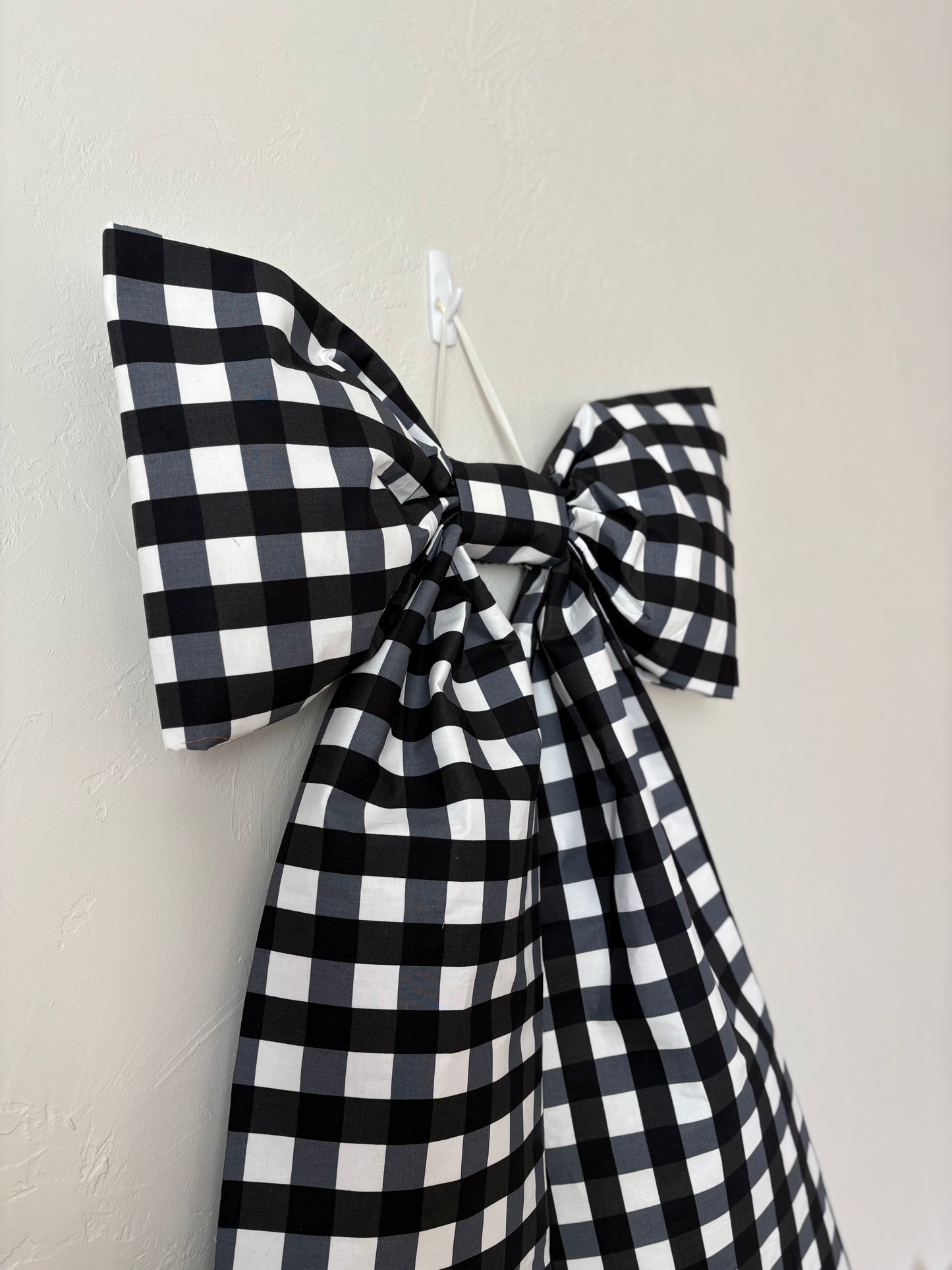 Black & White Check Mega Bow