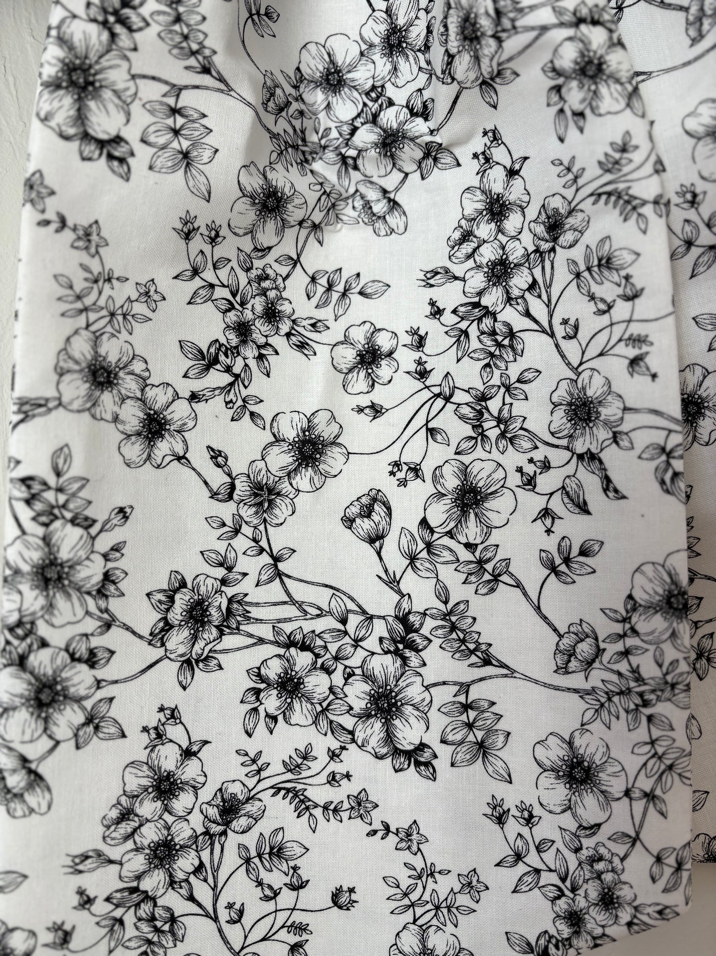White & Black Floral Grand Bow