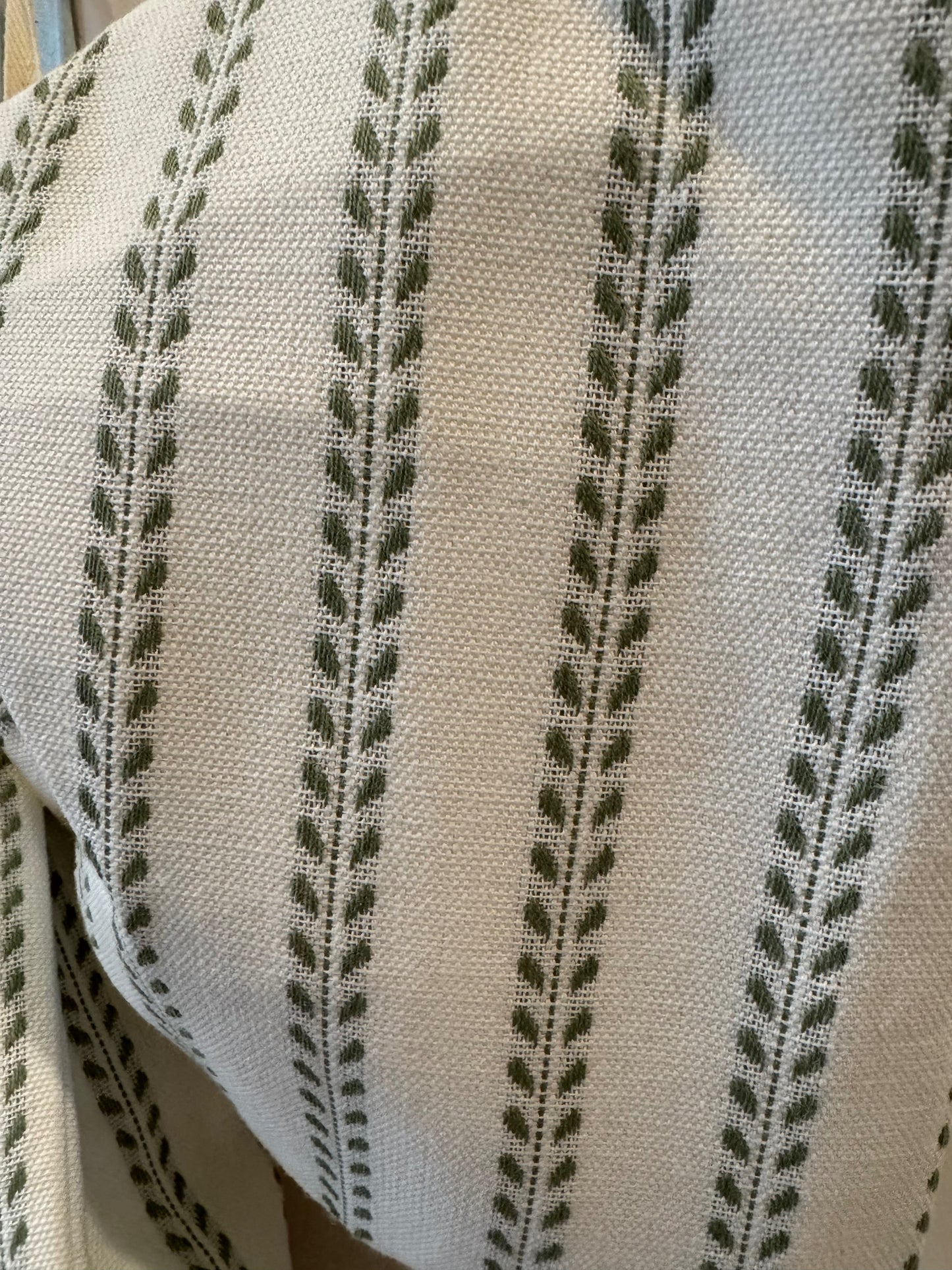 Ivory & Sage Dobby Stripe Grand Bow