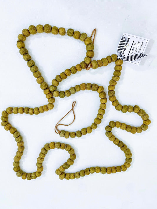 Green felt ball garland