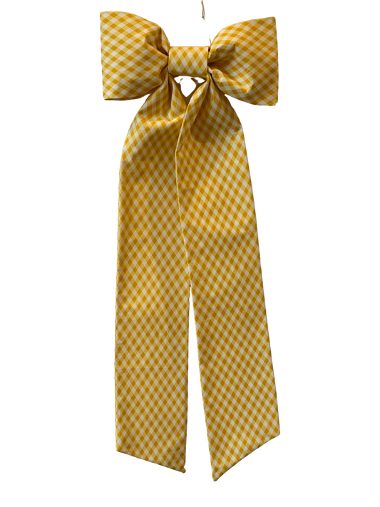 Yellow Diamond Gingham Classic Bow