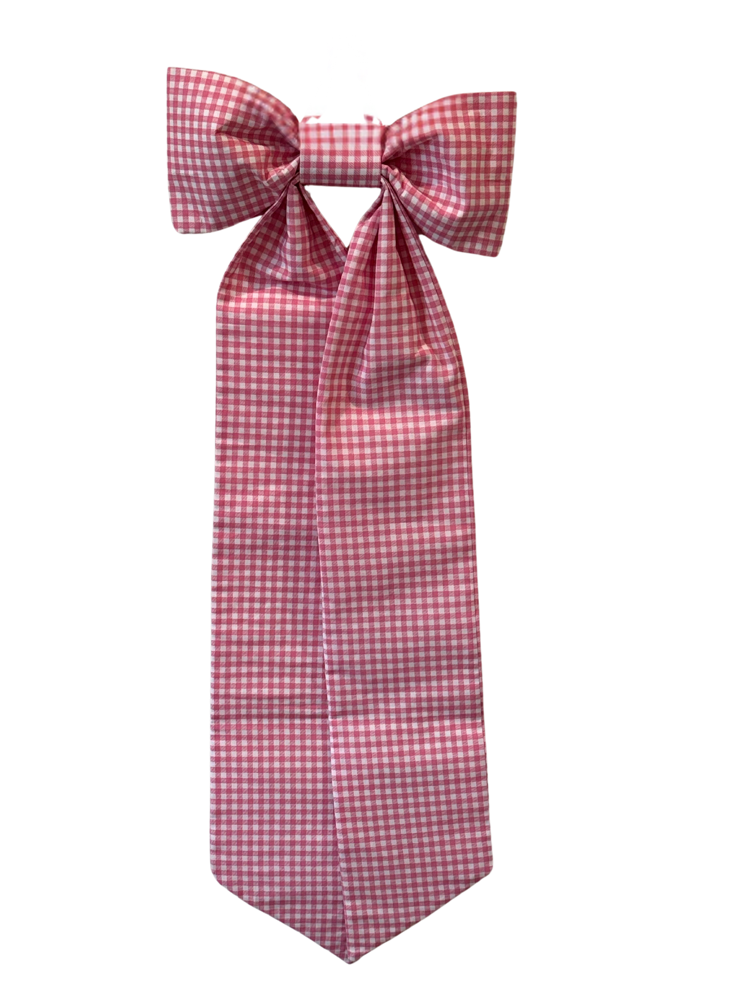 Bright Pink & White Gingham Classic Bow