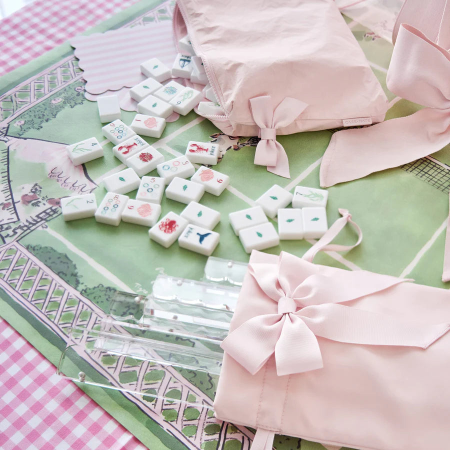 Case Mate Mahjong Ballet Pink Bow Tote Set