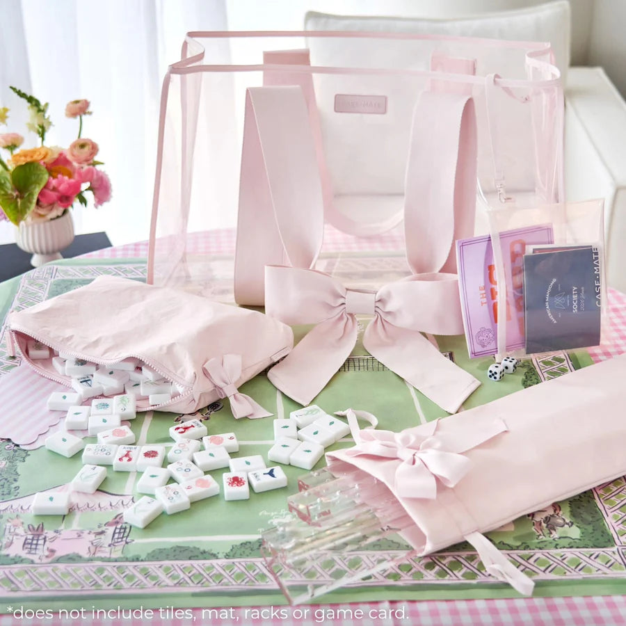 Case Mate Mahjong Ballet Pink Bow Tote Set