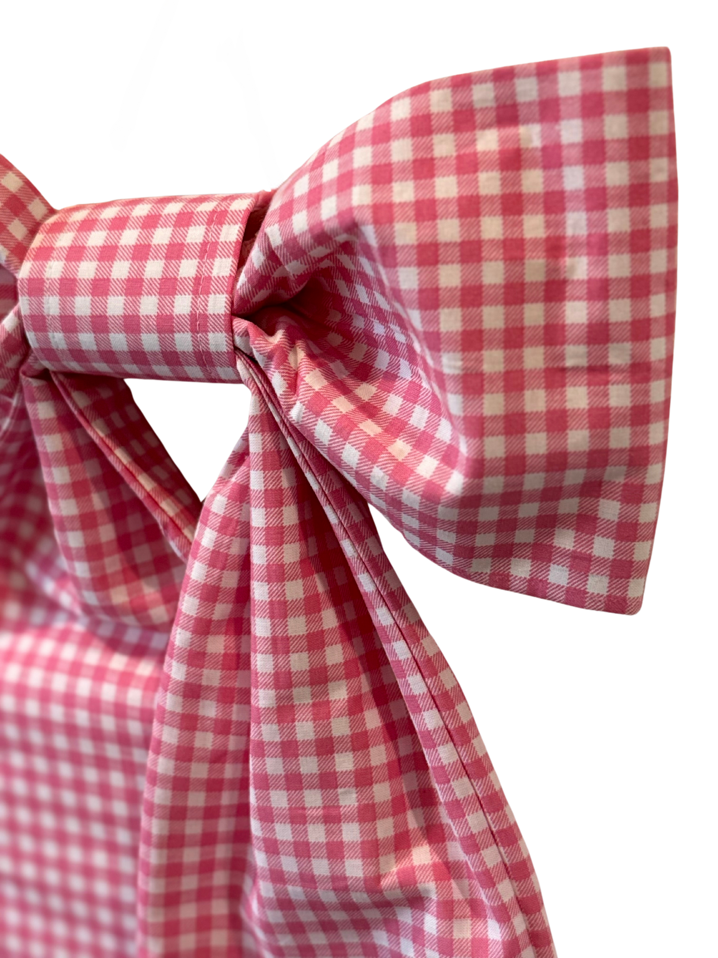 Bright Pink & White Gingham Classic Bow