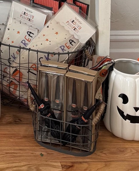 Black Cat Candles with Witches Hats