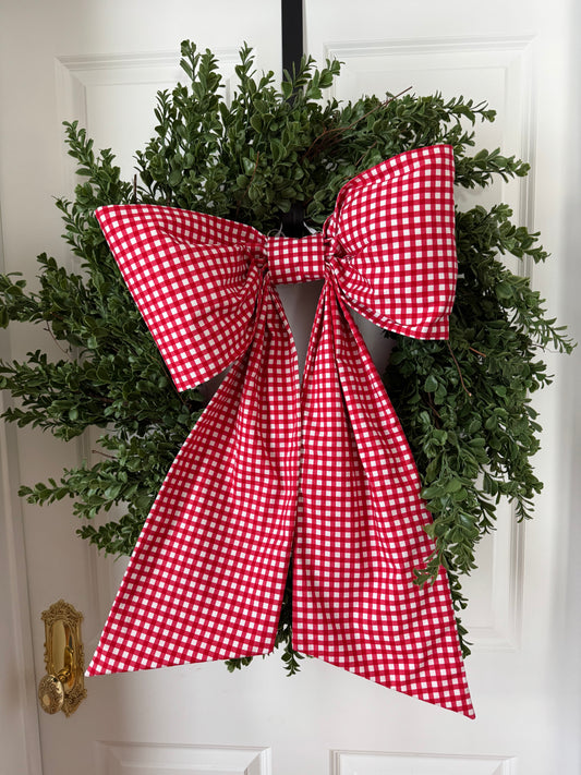Red CheckedGrand Bow