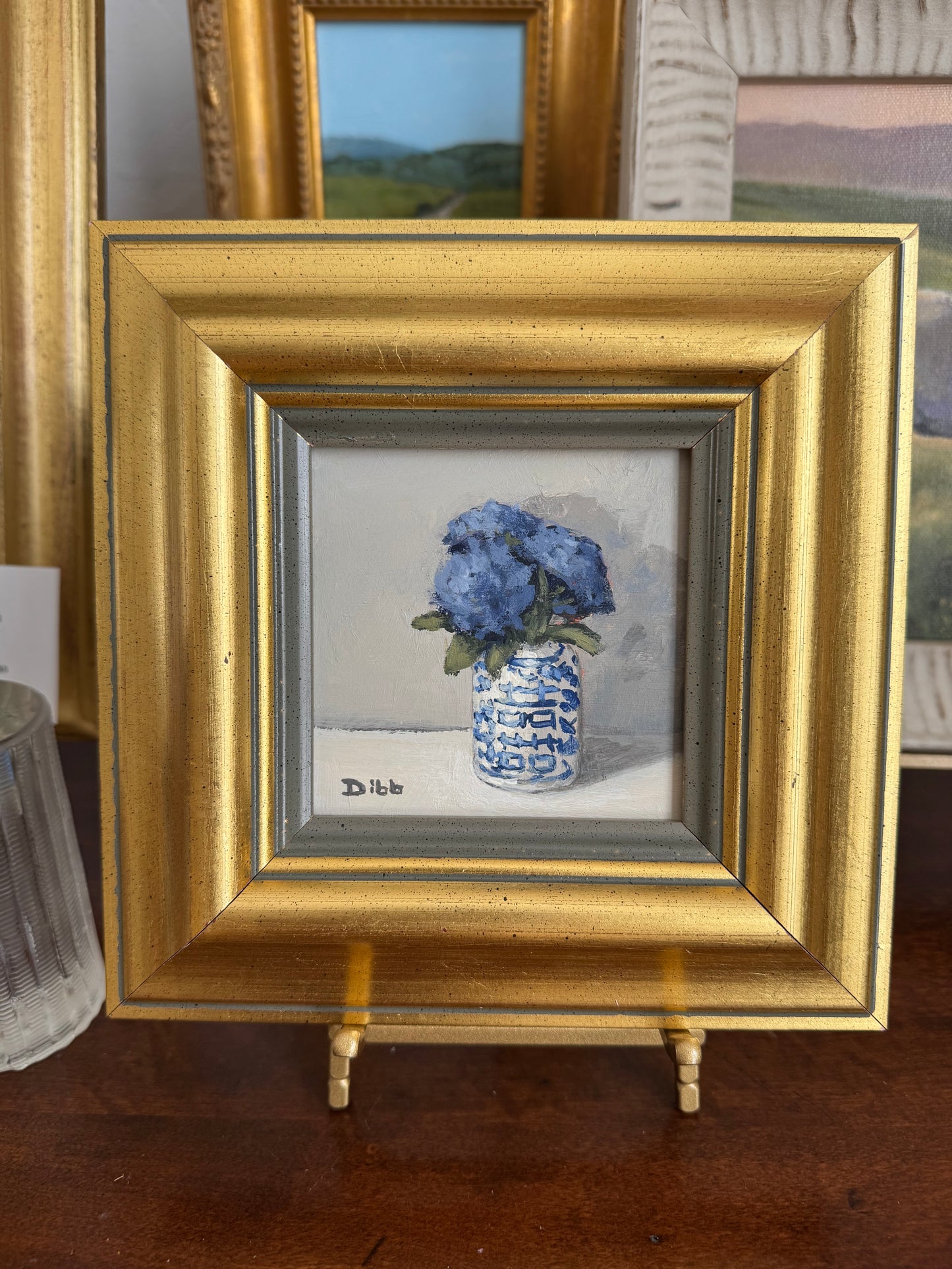 Blue Hydrangeas in Ginger Jar