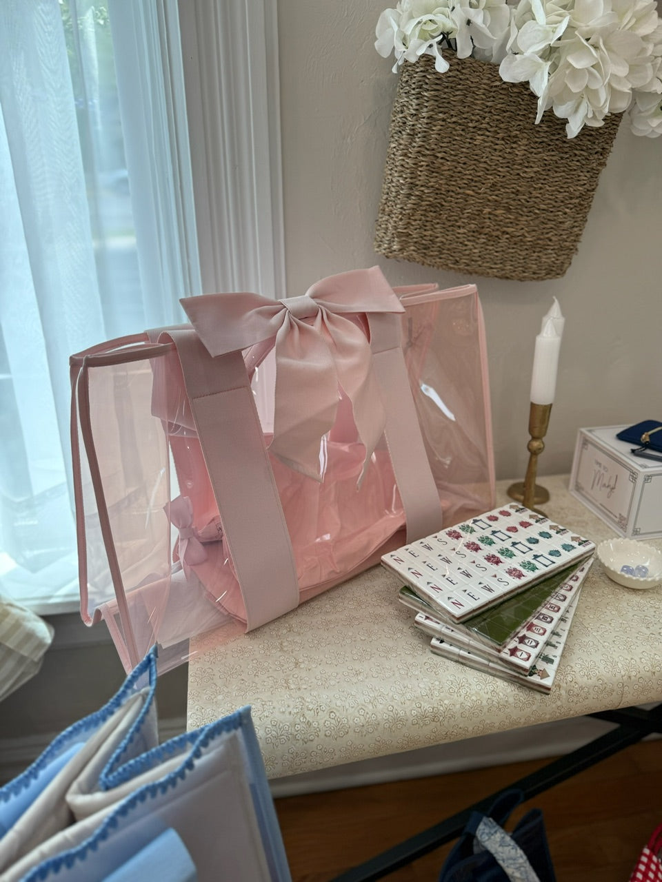 Case Mate Mahjong Ballet Pink Bow Tote Set