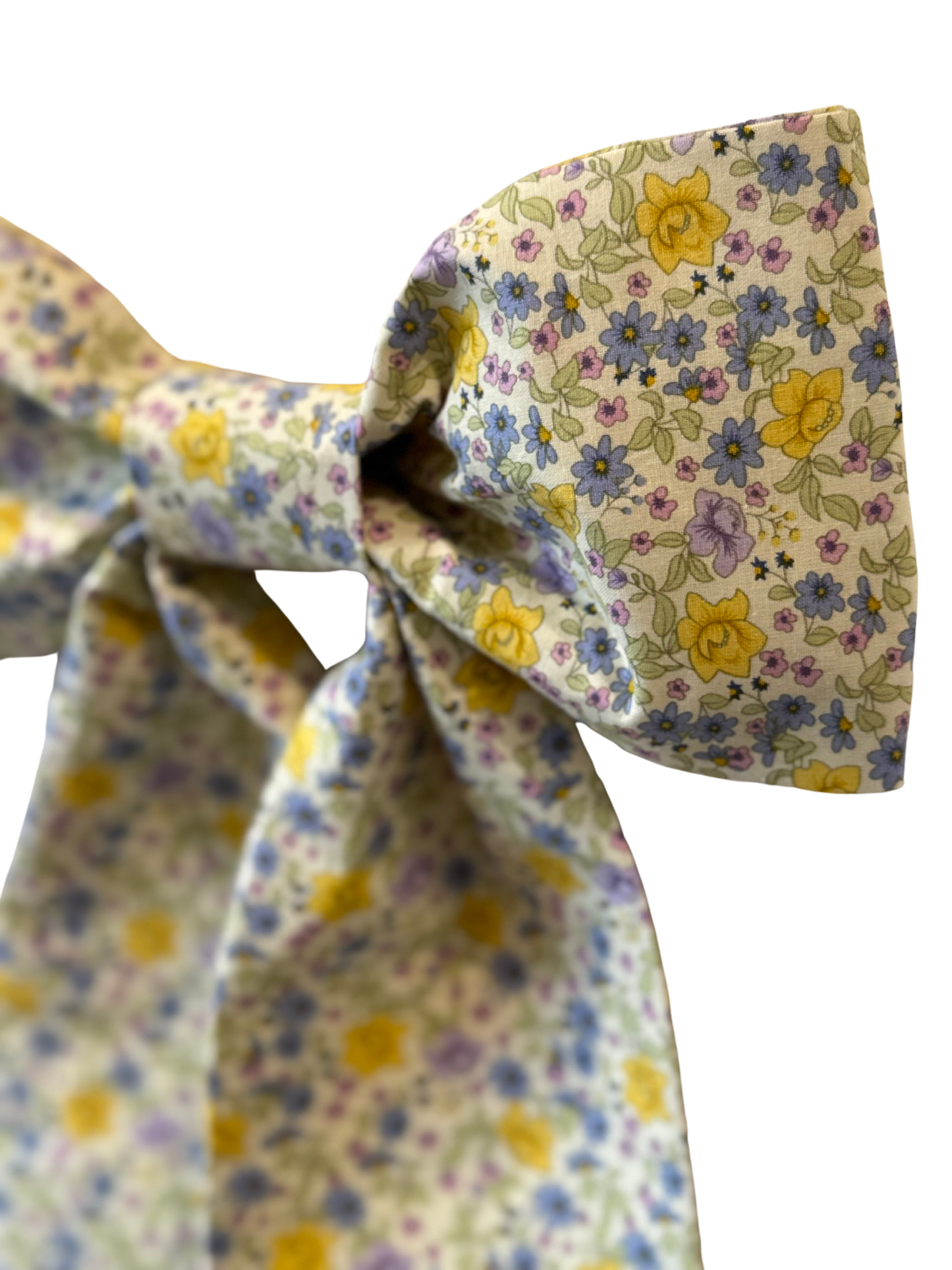 Yellow & Blue Floral Classic Bow