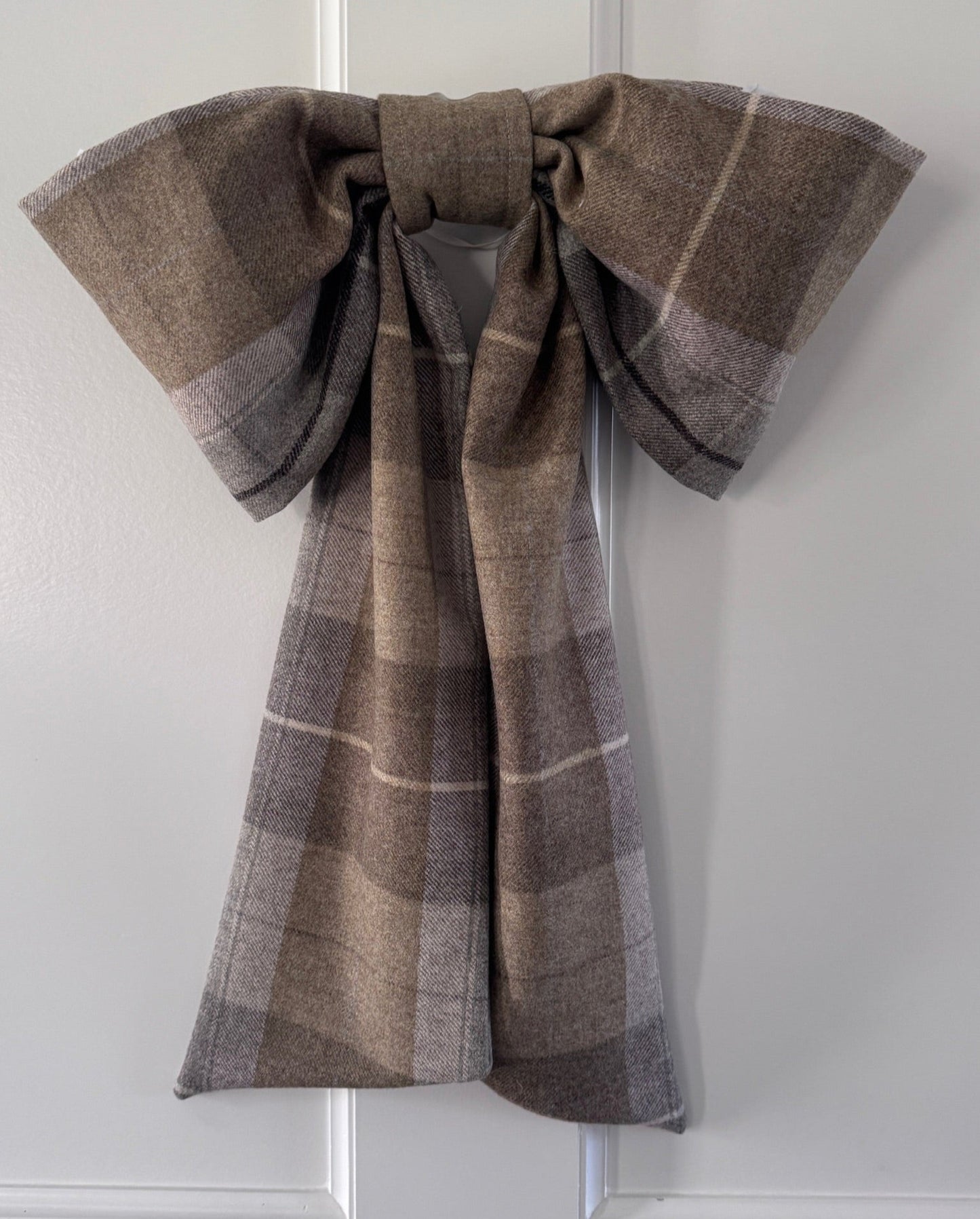 Lauren Oviatt Olive Wool Plaid Grand Bow
