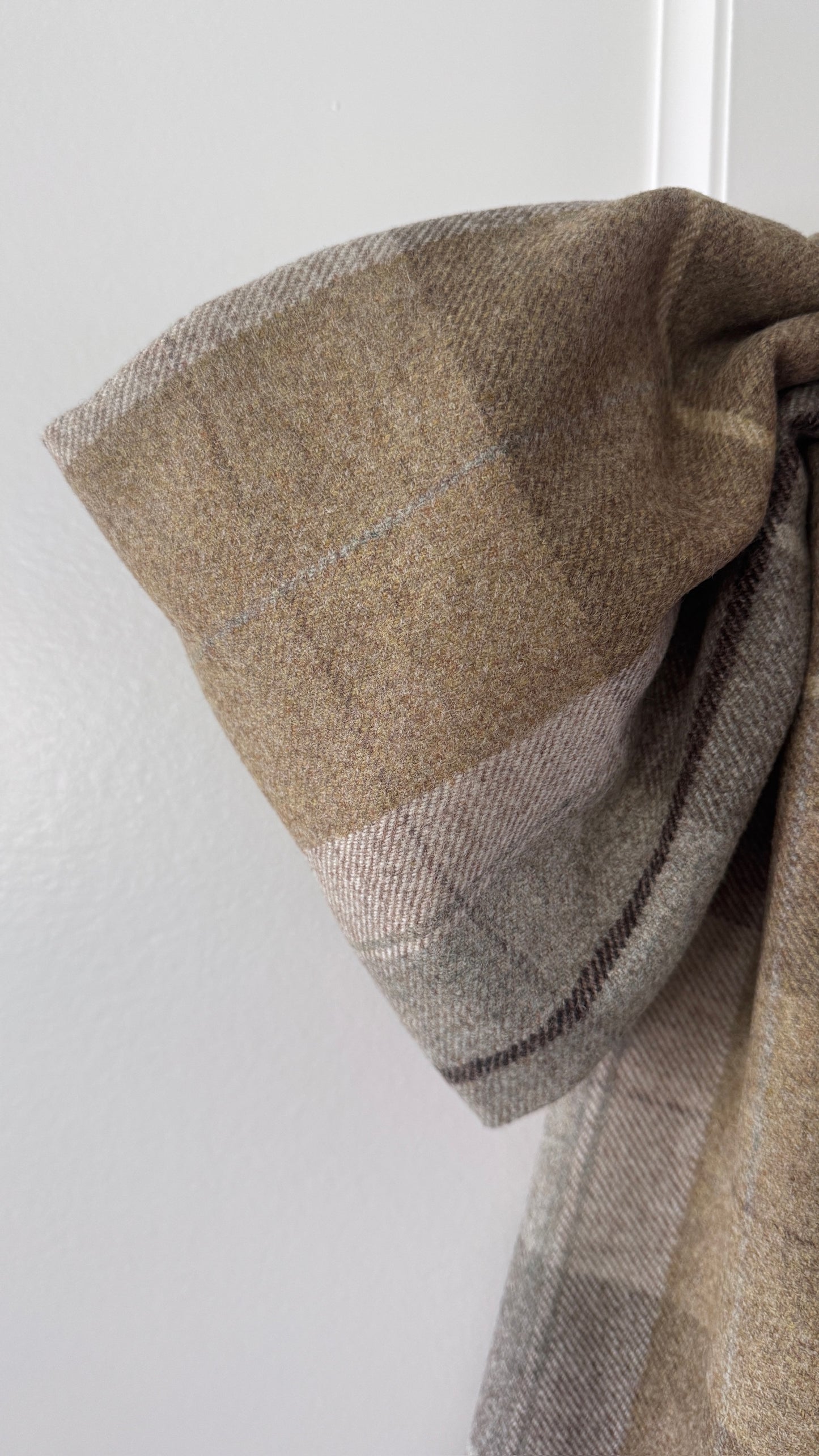 Lauren Oviatt Olive Wool Plaid Grand Bow