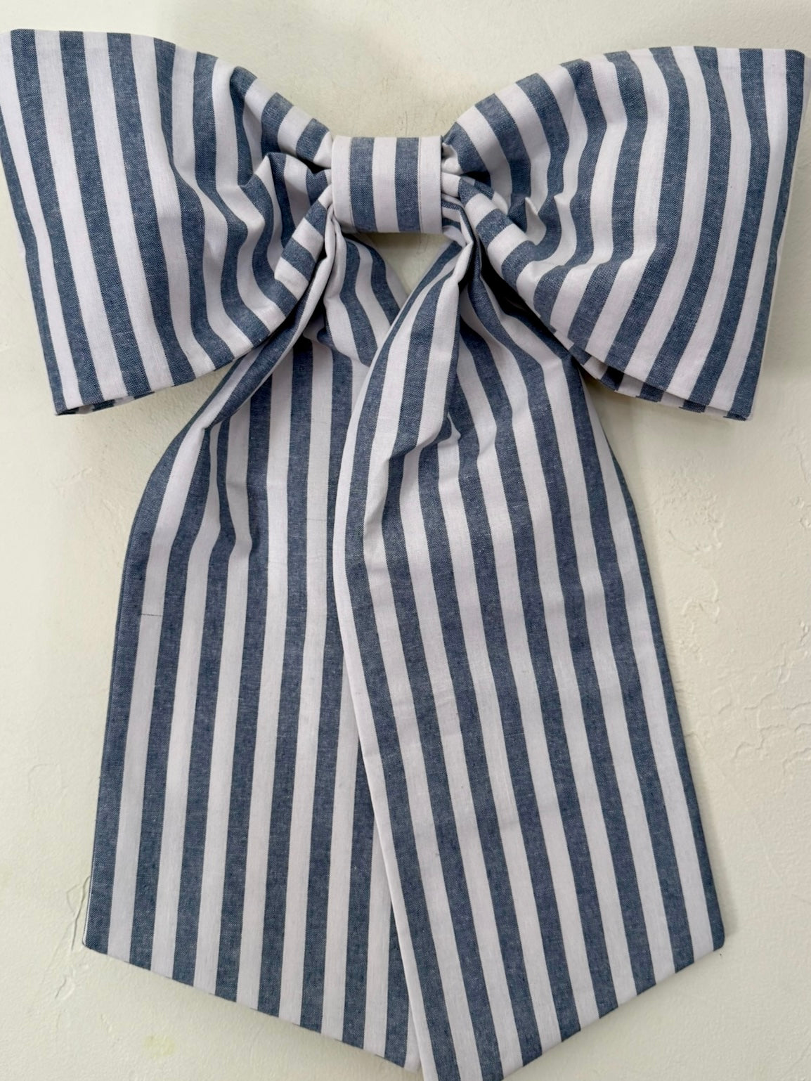 Pinstripe Blue & White Grand Bow