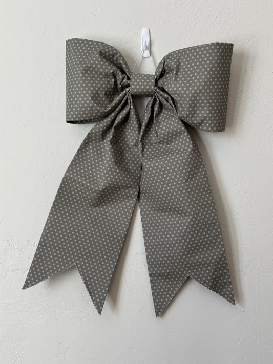 Grey on Grey Dot Grand Bow