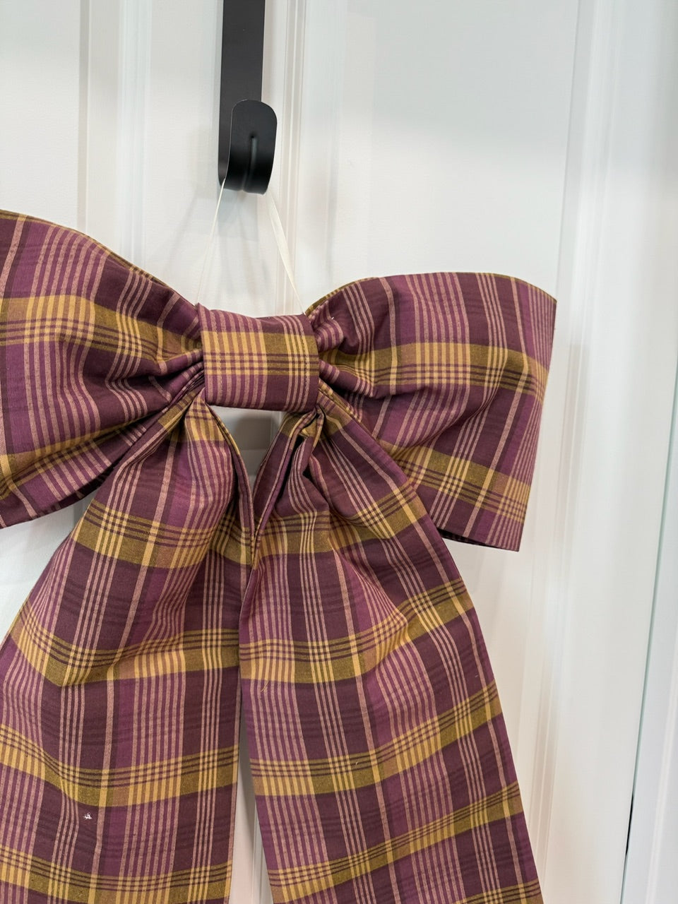 Plum & Golden Plaid Grand Bow