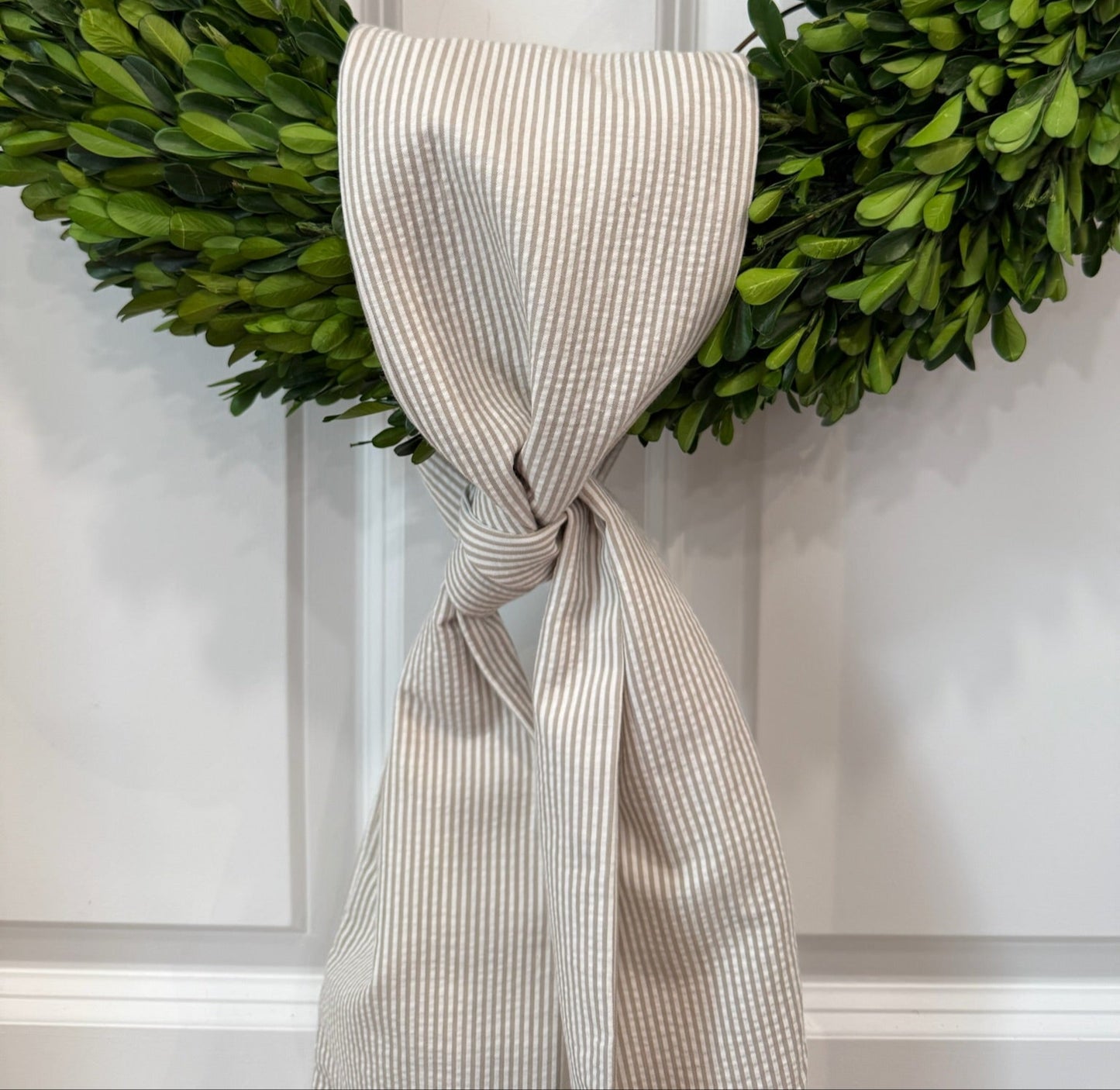 Lauren Oviatt Khaki Seersucker Sash