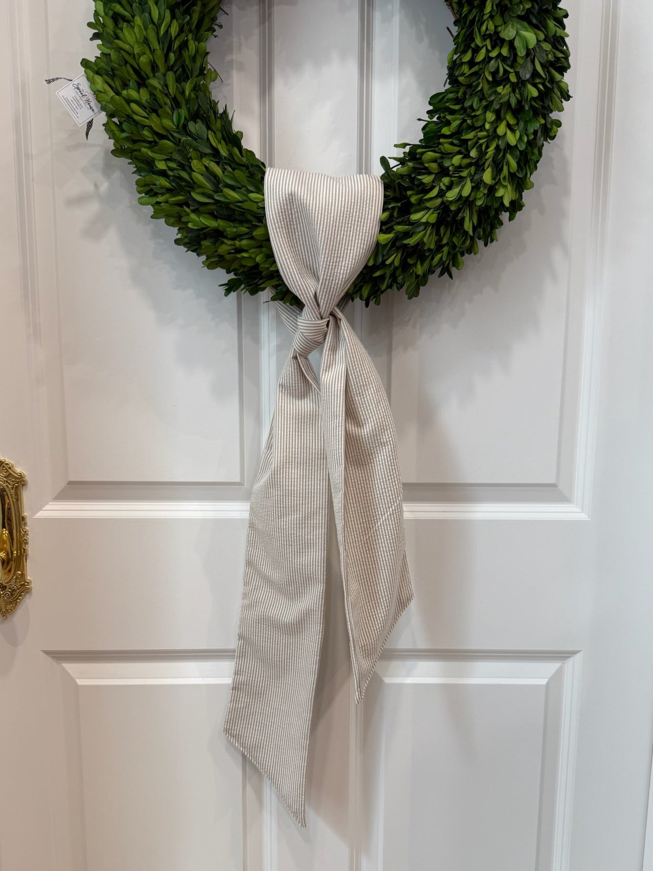 Lauren Oviatt Khaki Seersucker Sash