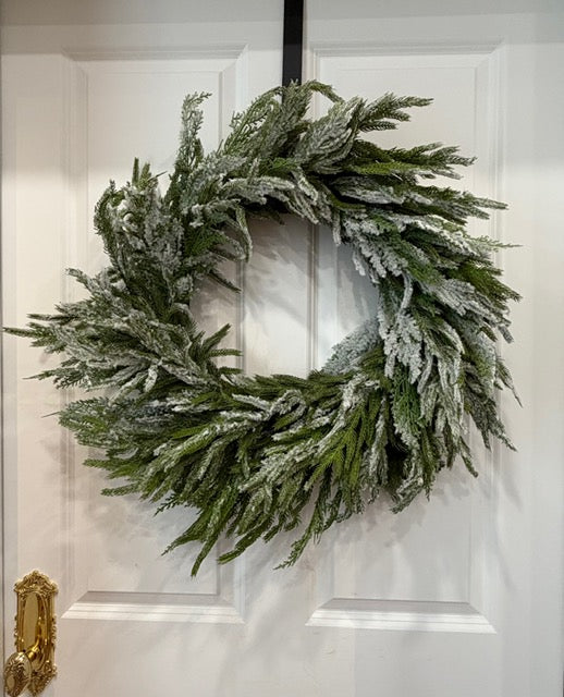 24" Real Touch Flocked Evergreen