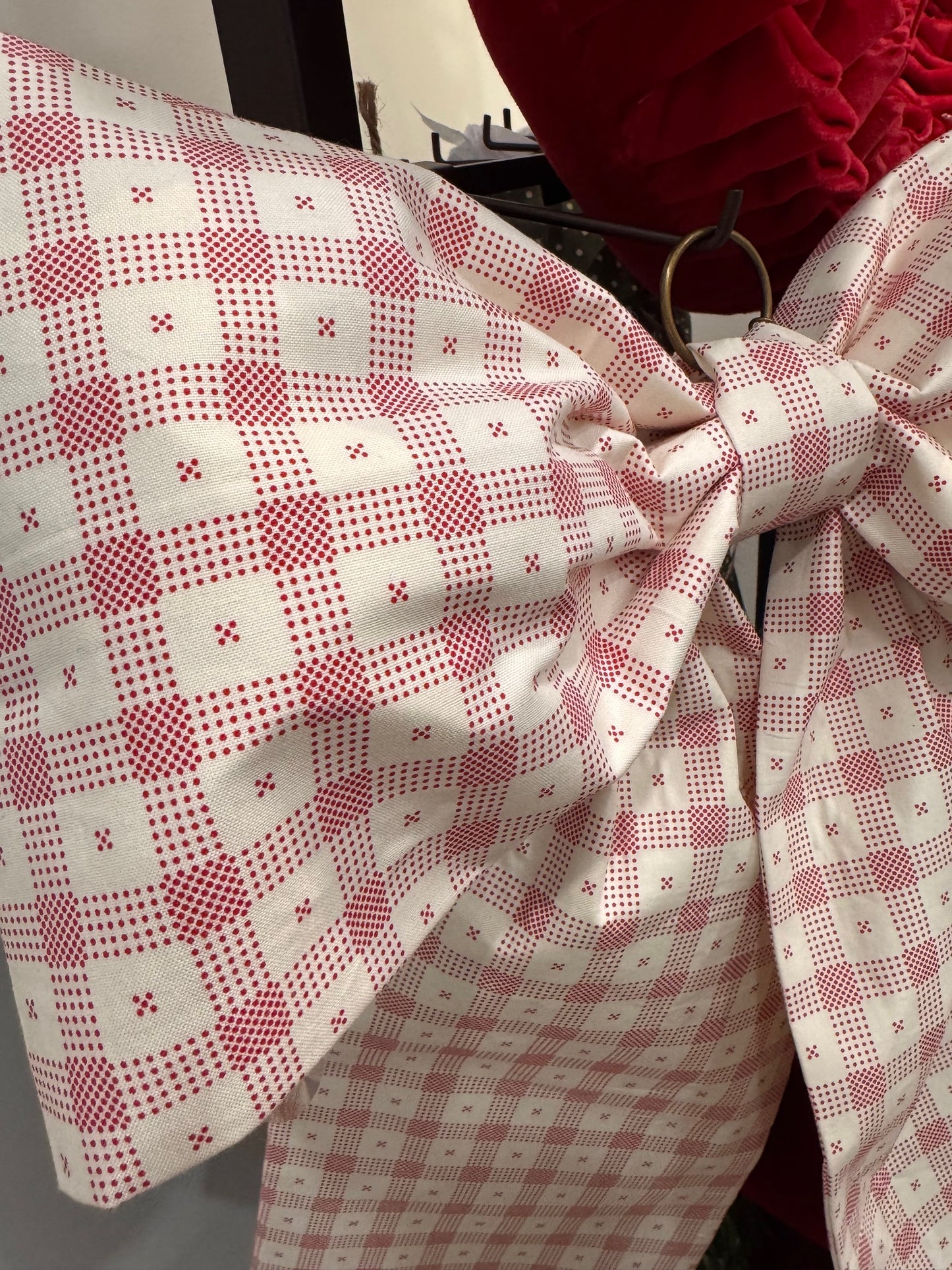 Soft Pink Gingham with X's Grand Bow