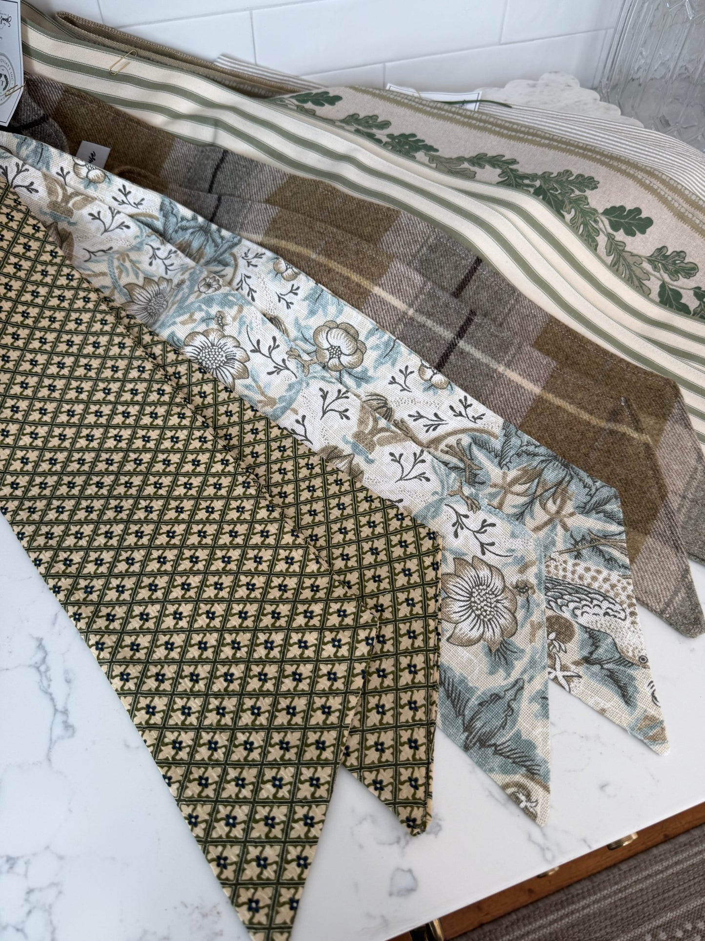 Lauren Oviatt Green Damask Sash