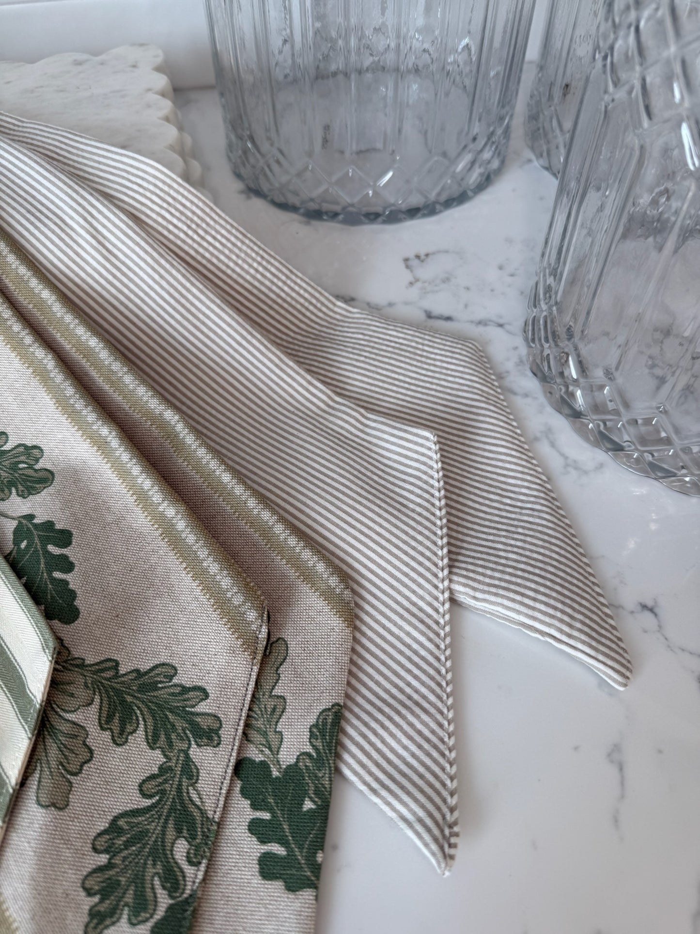 Lauren Oviatt Khaki Seersucker Sash
