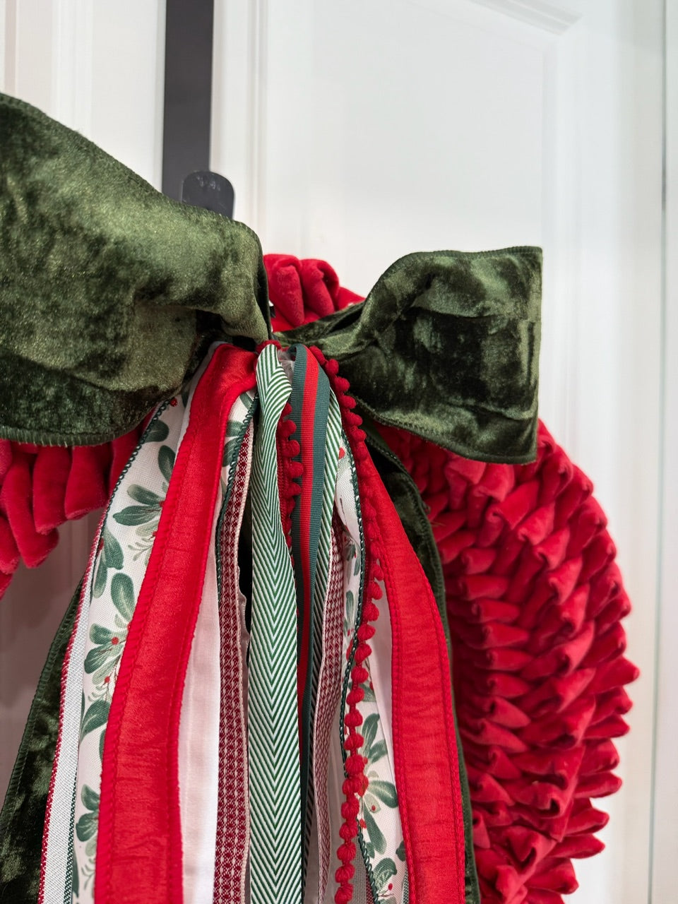 20" Red Velvet Ruffle Wreath