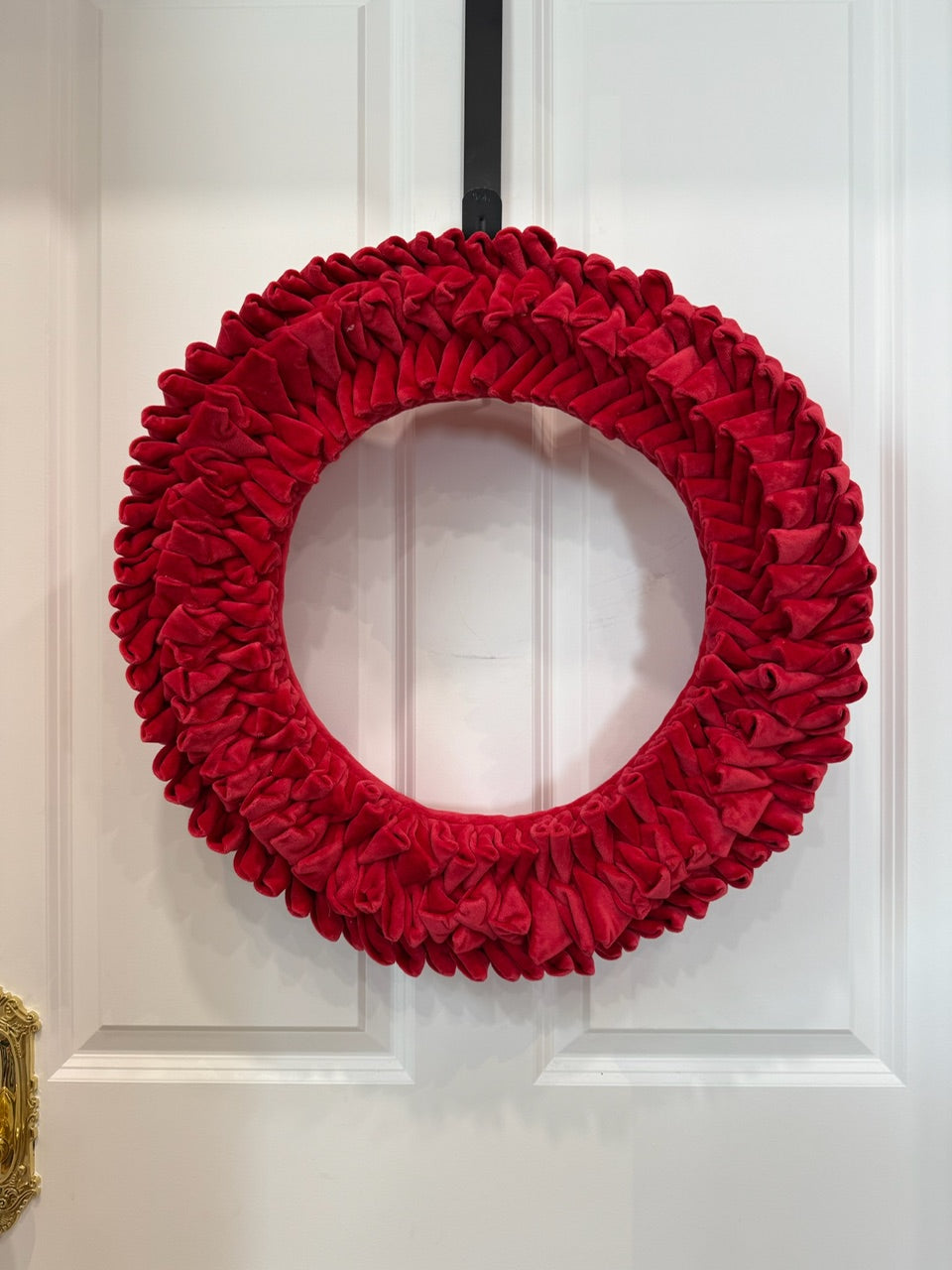 20" Red Velvet Ruffle Wreath
