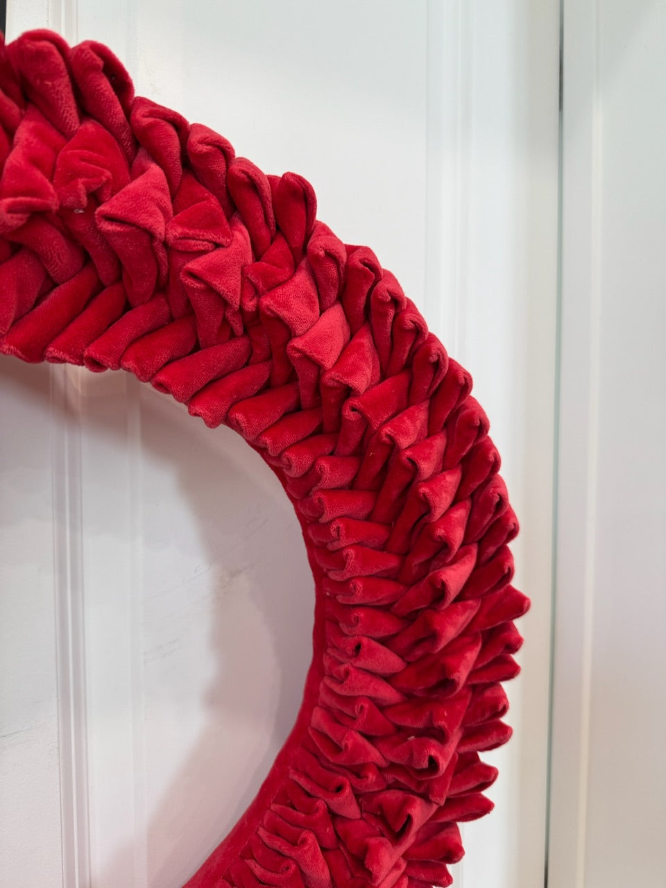20" Red Velvet Ruffle Wreath