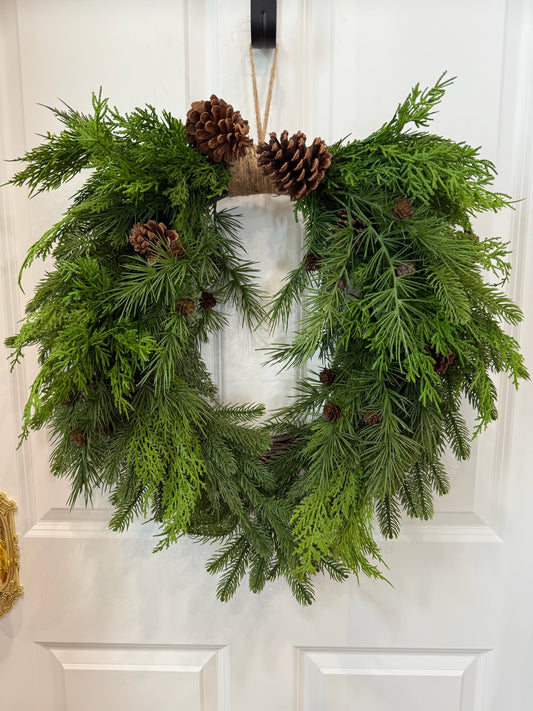 26" Mixed Evergreen with Pinecones