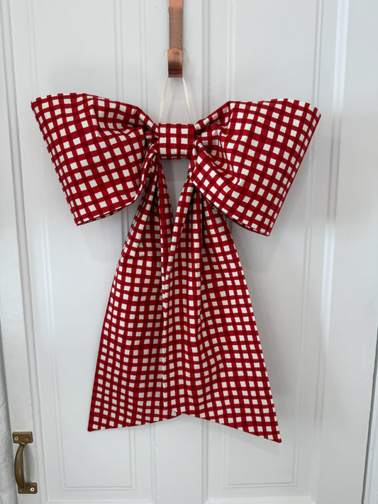 Red Gingham Grand Bow