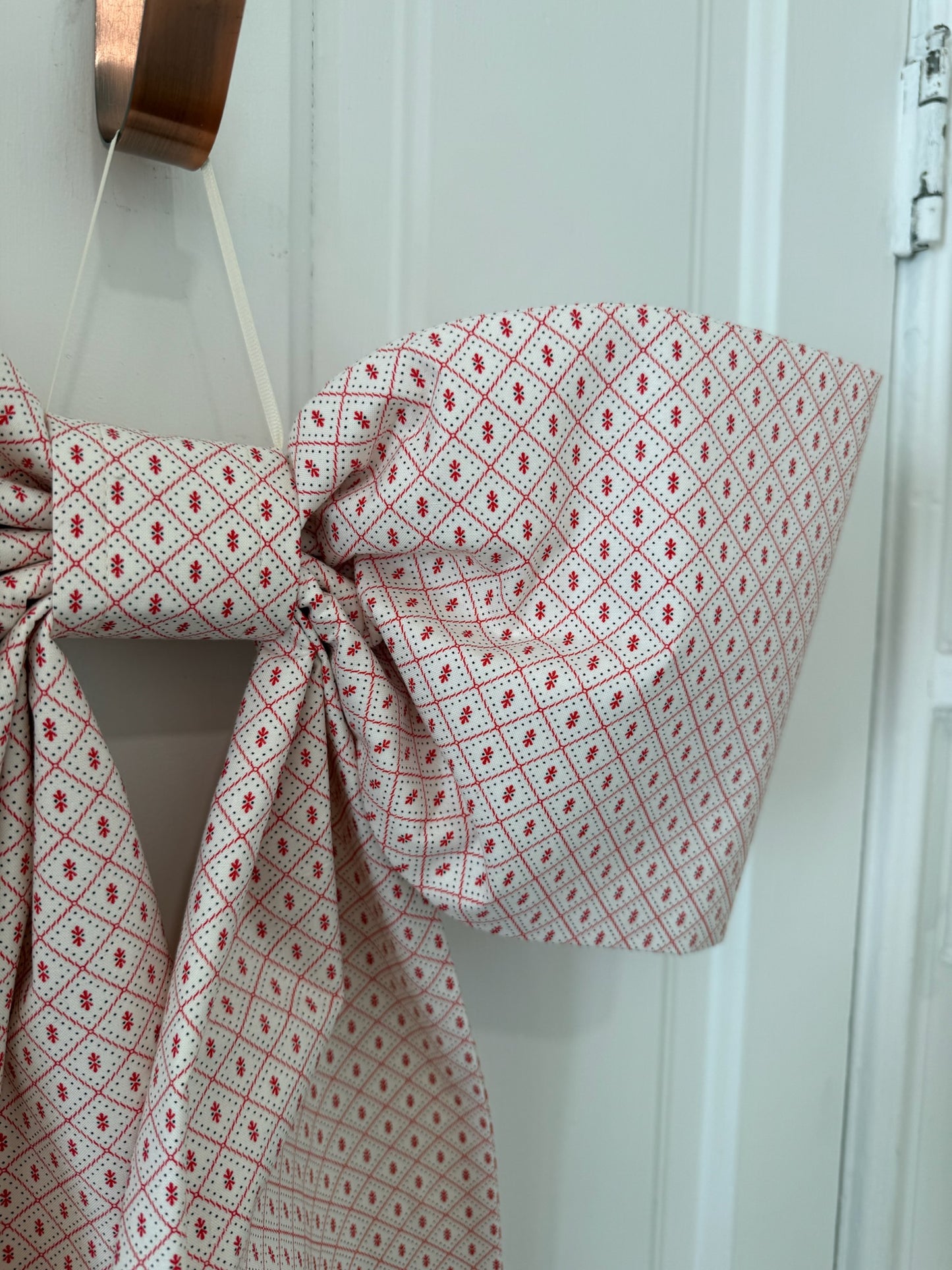 Red Mini Print Grand Bow