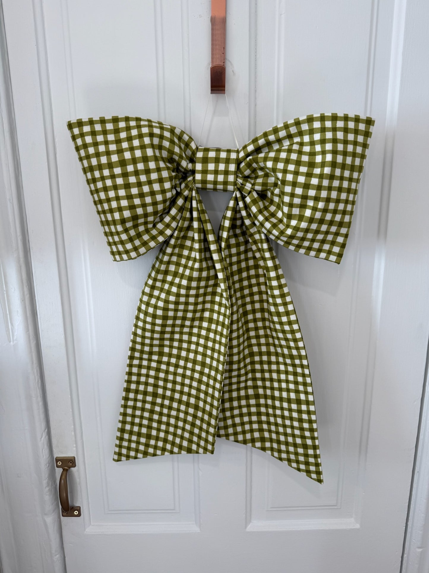 Bright Green Gingham Grand Bow