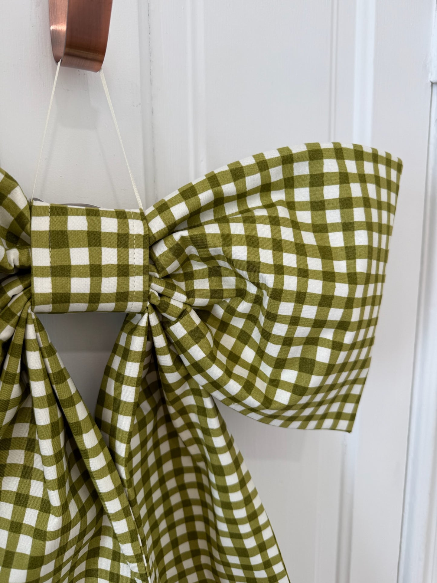 Bright Green Gingham Grand Bow