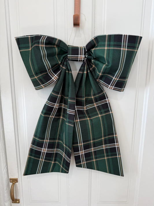 Deep Green Tartan Plaid Grand Bow