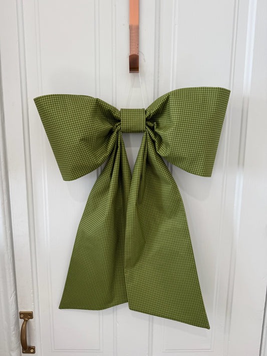 Christmas Green Houndstooth Grand Bow