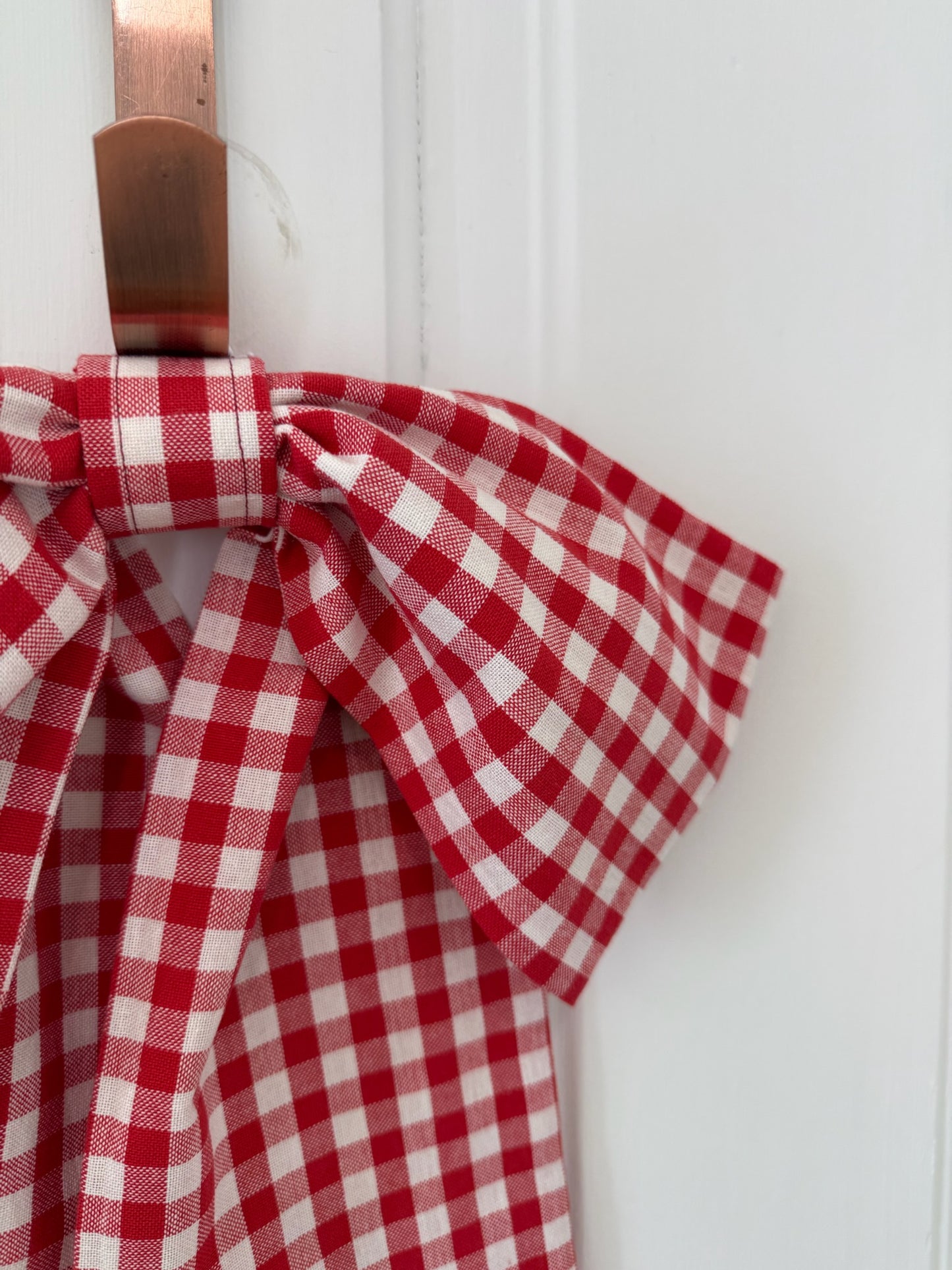 Red Gingham Petite Bow - New Size!