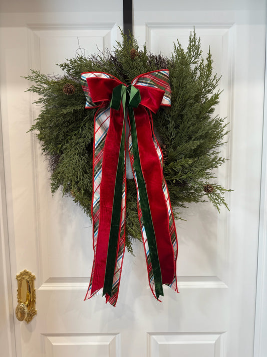 Tartan Holiday Triple Bow